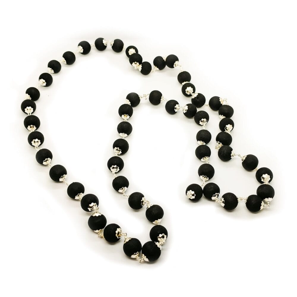 வெள்ளி கருங்காலி மாலை 8mm without cap